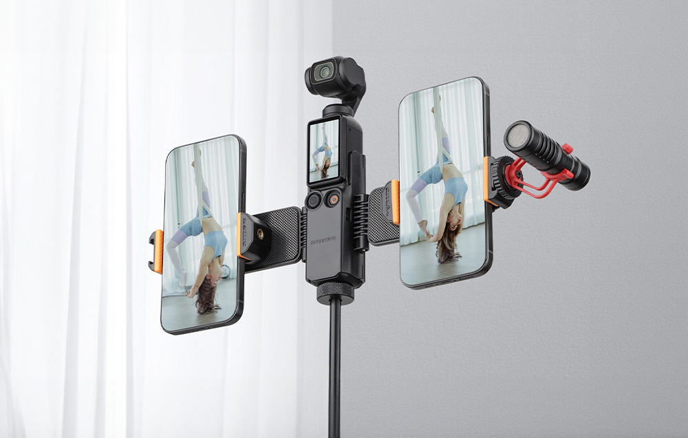 Ajustement des angles du support double téléphone