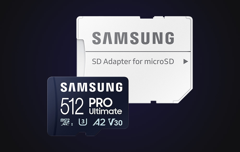 Carte mémoire Samsung microSDXC PRO Ultimate vue de face