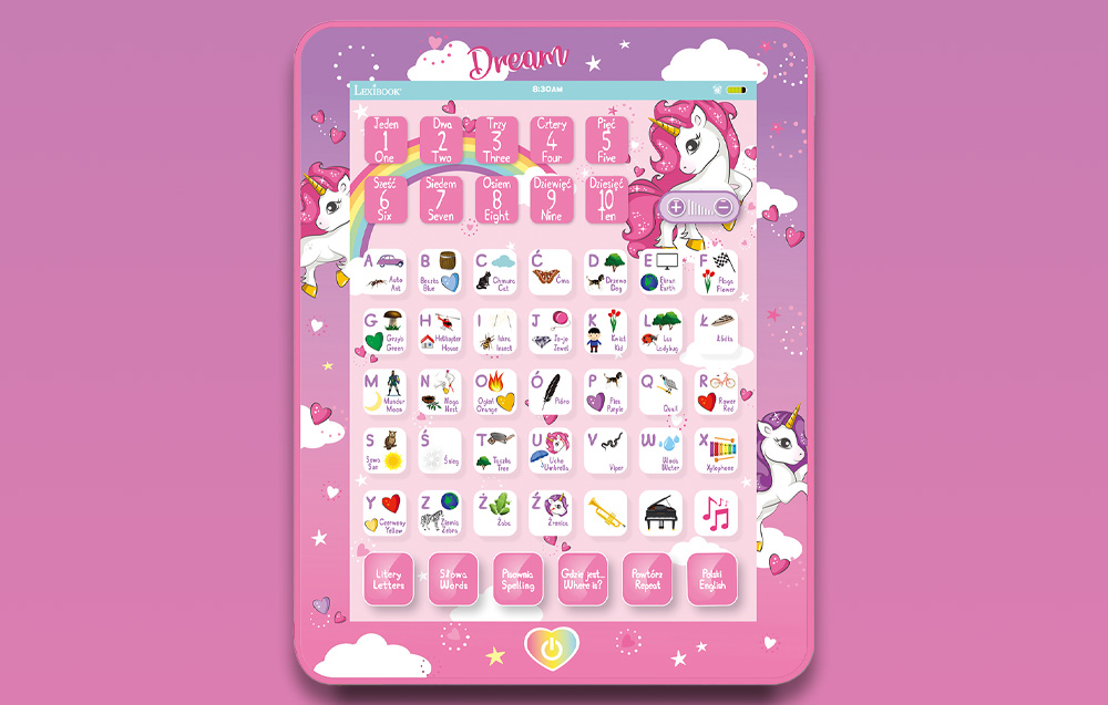 Tablette éducative multilingue Unicorn Lexibook