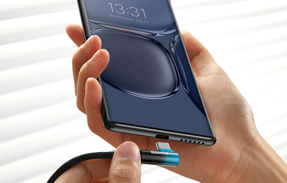 Baseus Elbow USB vers USB-C 2m 100W angle câble