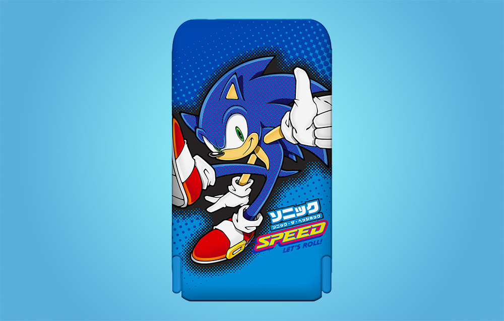 Batterie externe magnétique OTL 5000 mAh, USB-C 15W, Sonic The Hedgehog avec support (bleu)