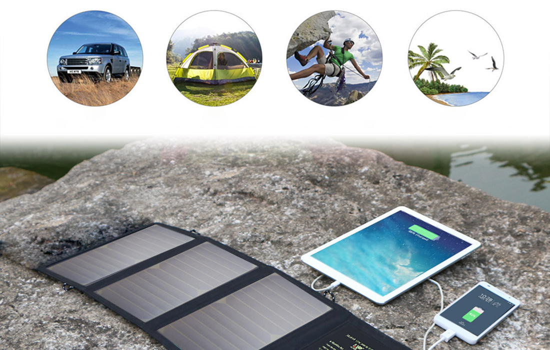 Allpowers 21W Portable Solar Charger, folded view