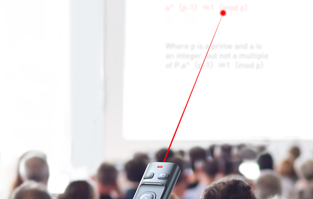 Laser pointer highlighting important elements in a presentation