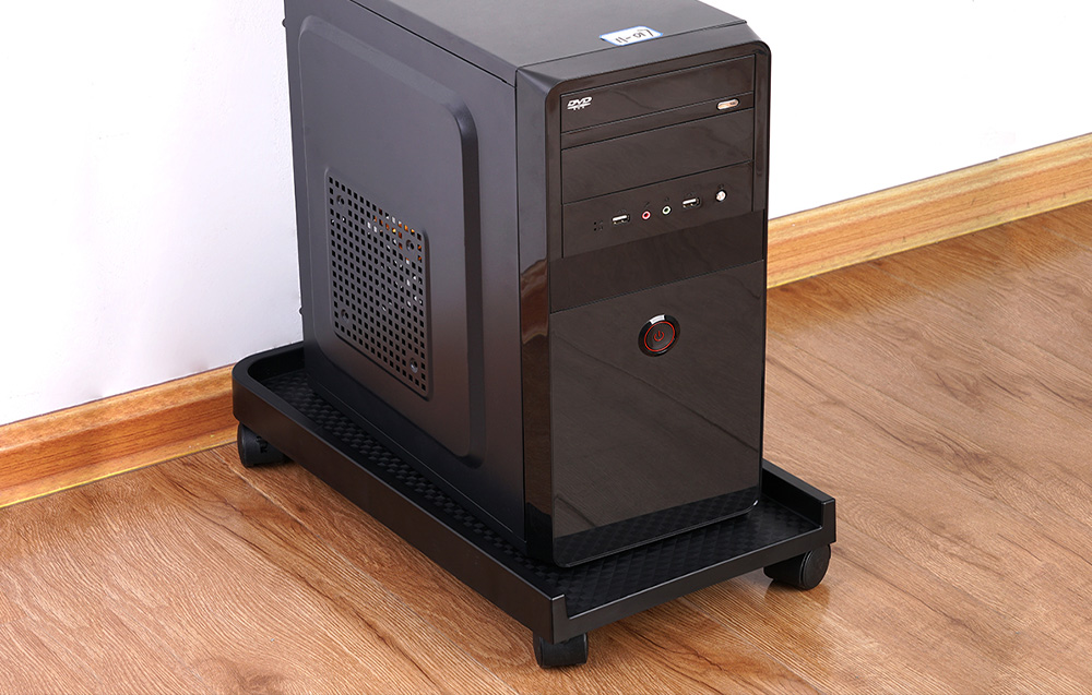 Support informatique de bureau sur roulettes