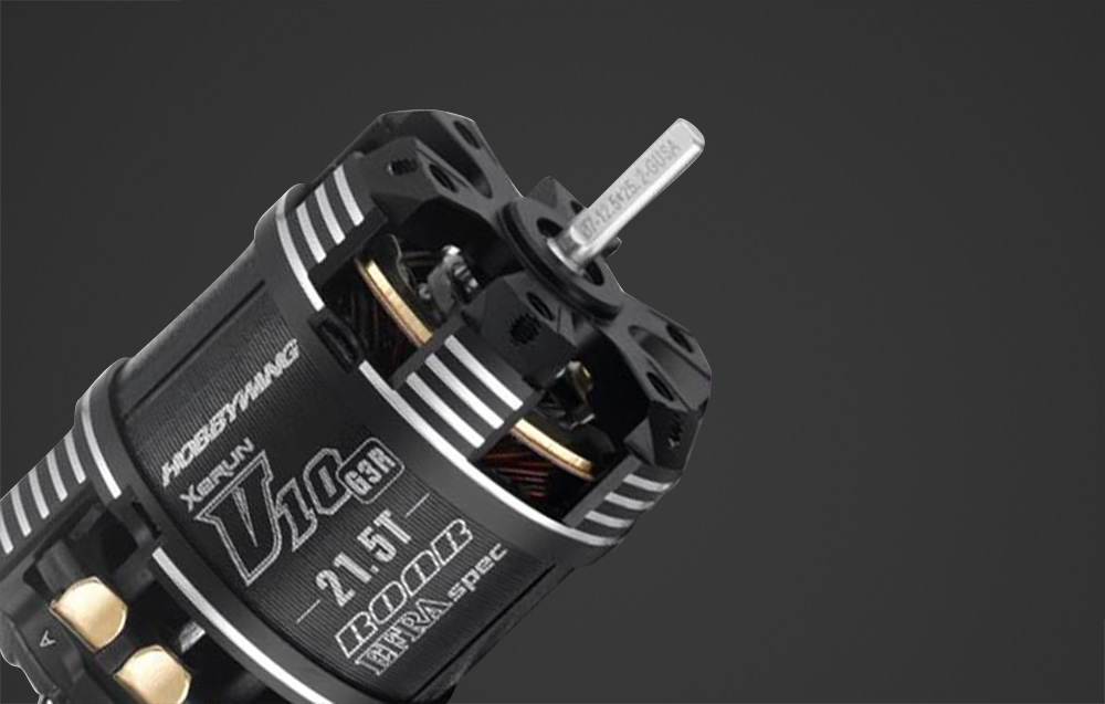 Design du moteur Hobbywing XeRun V10-21.5T-noir-G3R
