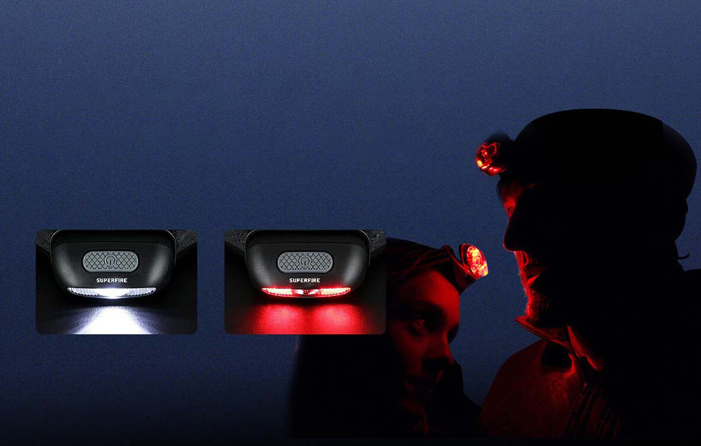 Modes de fonctionnement de la lampe frontale Superfire HL05-D