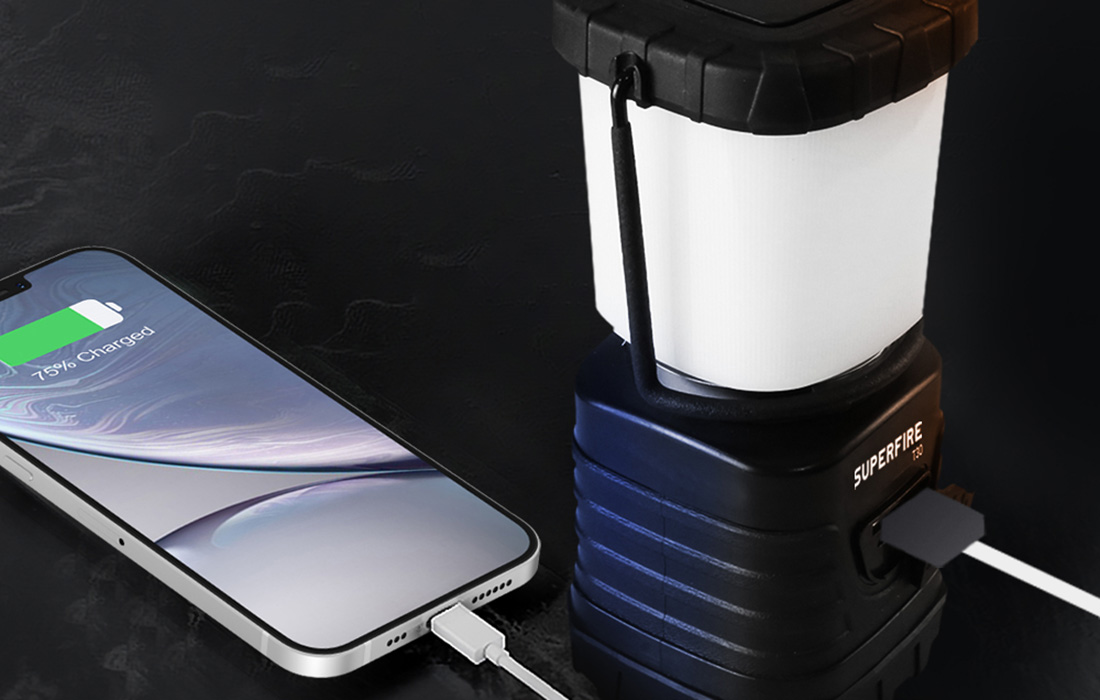 Superfire T30 charging port