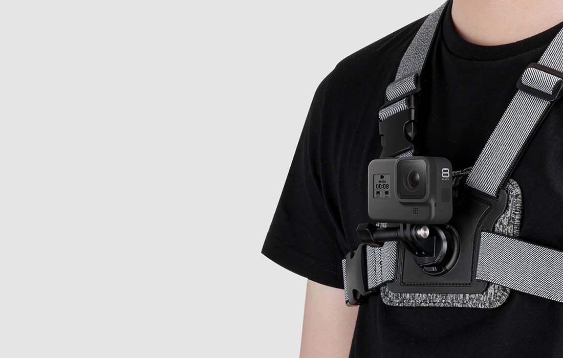 Bande de poitrine Telesin avec deux supports pour caméra de sport