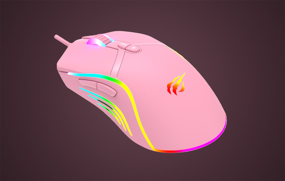 Souris de jeu Havit MS1026 en couleur rose