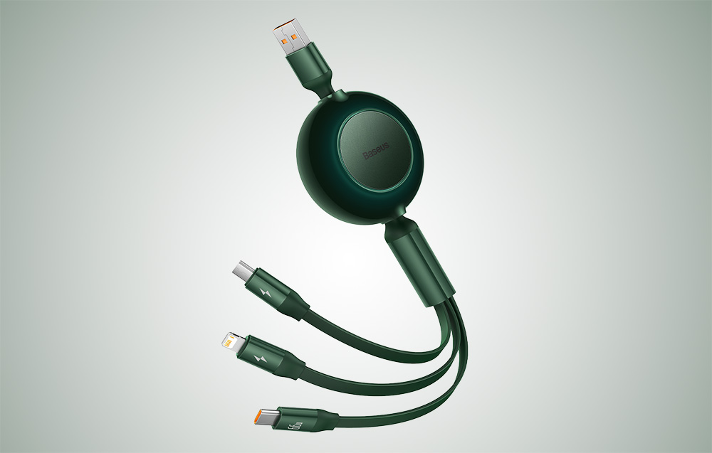 Câble USB 3-en-1 Baseus Bright Mirror 3 vert