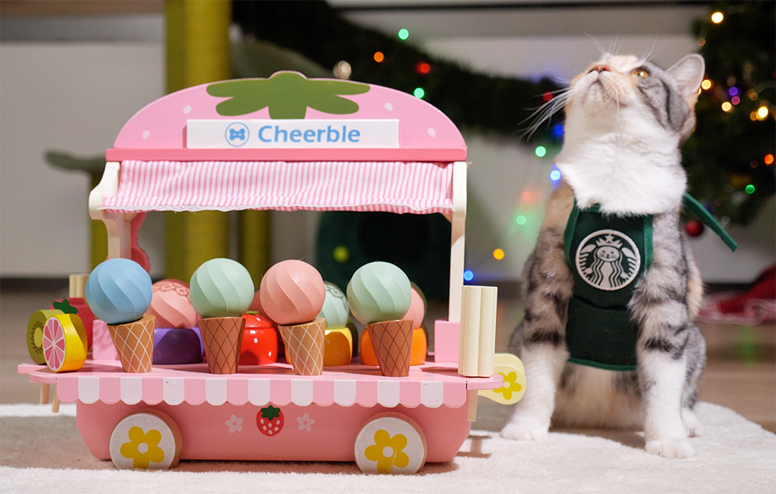 balle interactive pour chats Cheerble Ice Cream (Vert)