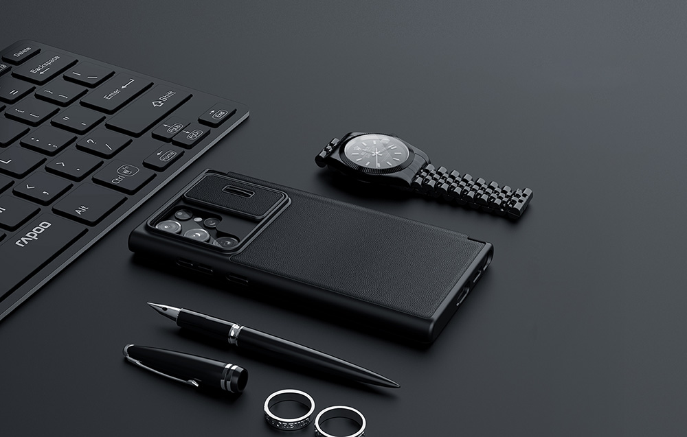 Nillkin Qin Leather Pro étui pour SAMSUNG S22 Ultra (noir)