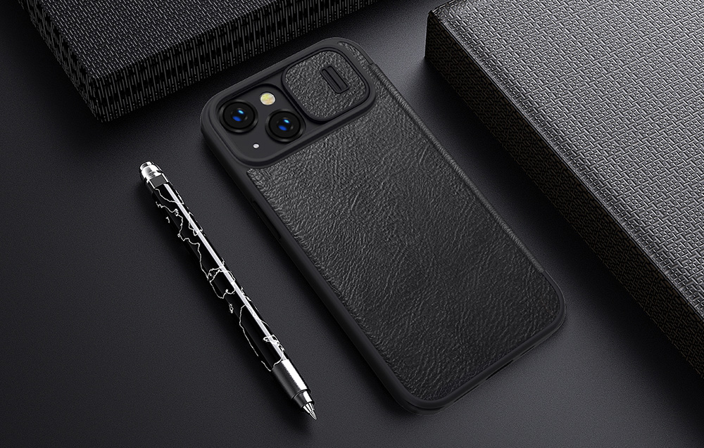 Coque en cuir Nillkin Qin Pro pour iPhone 13/14 vue 1