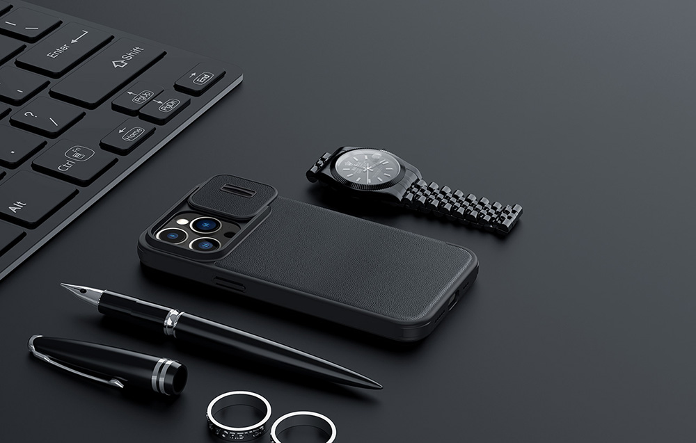 Design réfléchi de la coque en cuir Nillkin Qin Pro