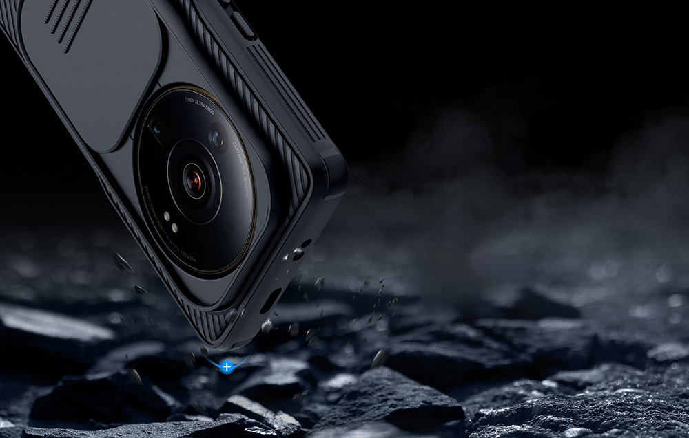Coque Nillkin CamShield Pro montrant le cache-caméra