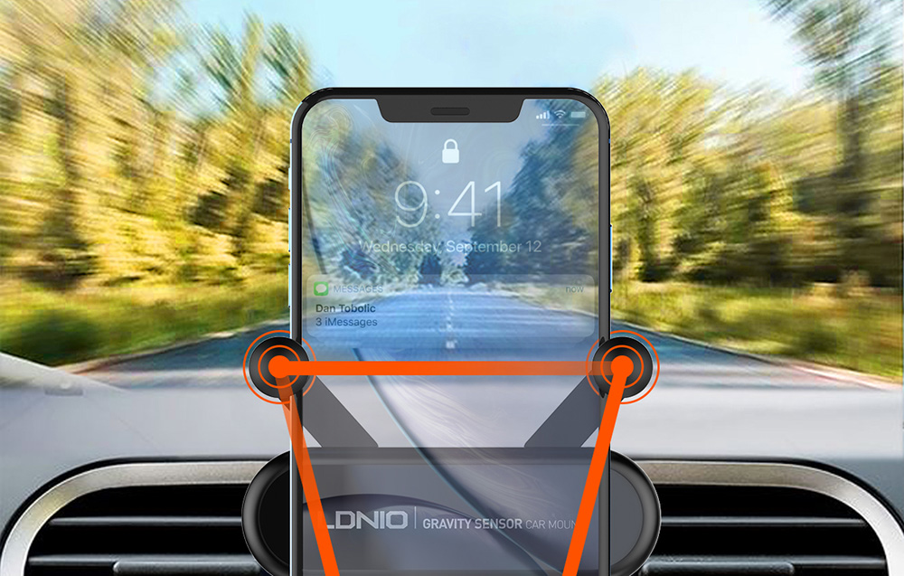 Design réfléchi du support de voiture LDNIO MG03