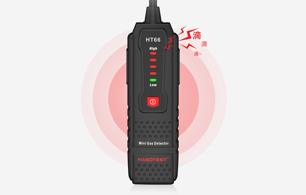 Alarme visuelle et sonore du détecteur de gaz HT66