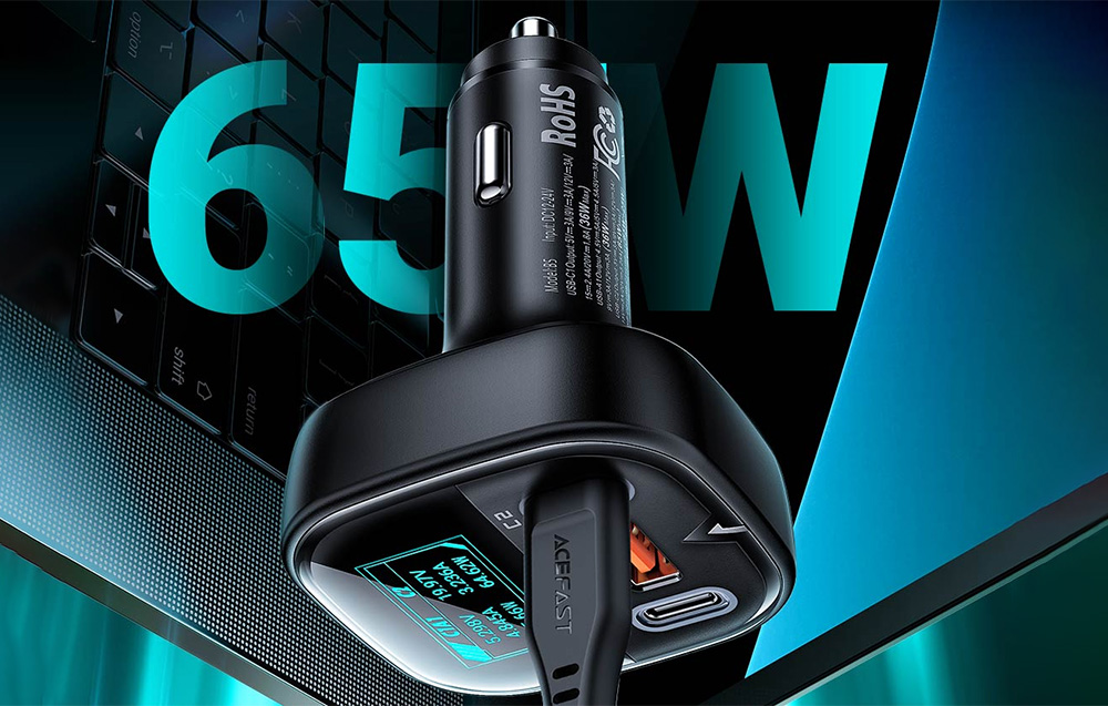 Chargeur de voiture Acefast B5 avec trois ports