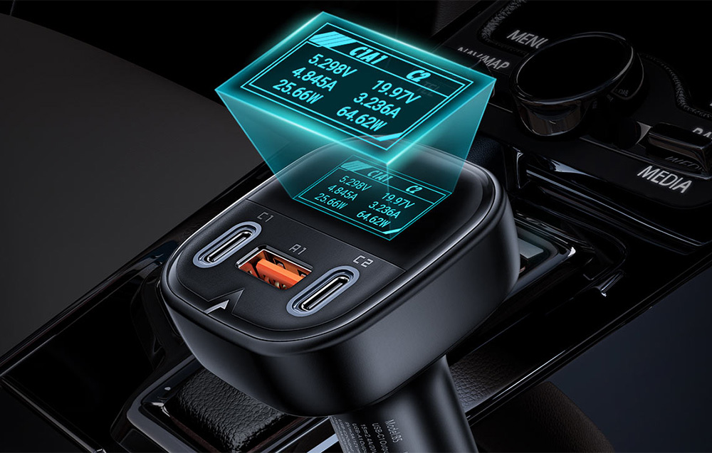 Écran OLED du chargeur de voiture Acefast B5