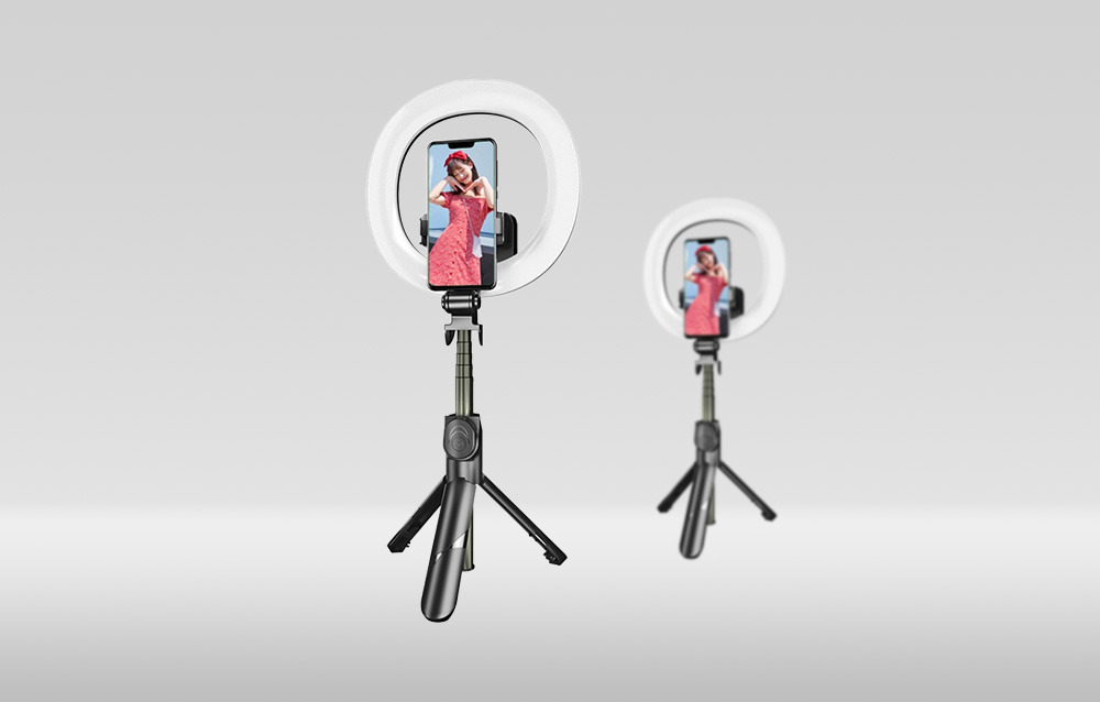 Puluz Selfie Stick Tripod avec anneau lumineux LED