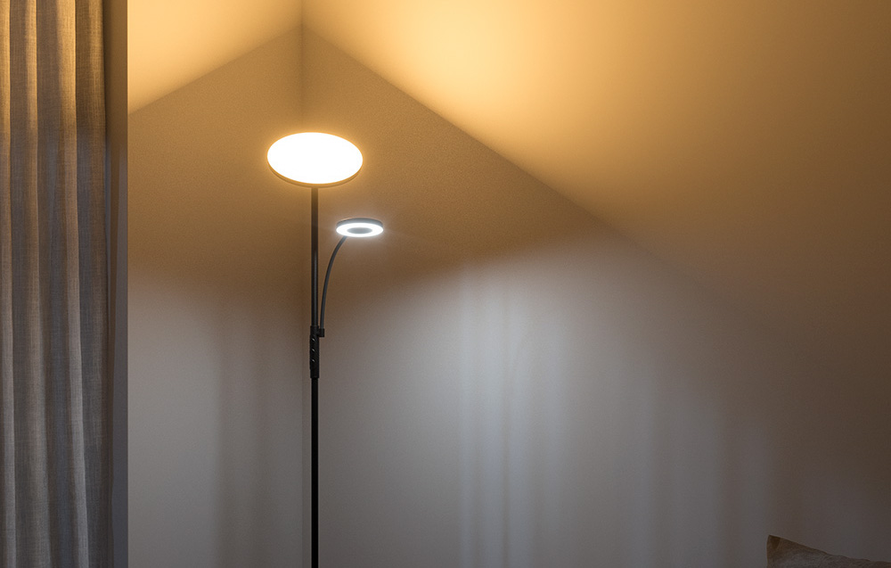Double lampe de sol avec télécommande Blitzwill BWL-FL-0001 36W (noir)