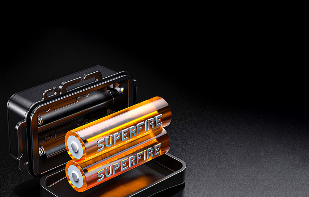 Lampe frontale Superfire HL60 - Indicateur de charge