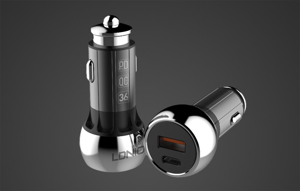 LDNIO C1 Chargeur de voiture USB, USB-C + câble USB-C