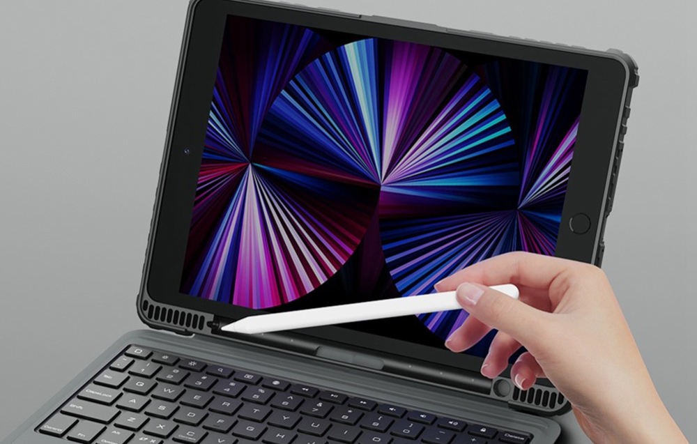 Coque clavier Nillkin pour iPad 10.2, vue latérale