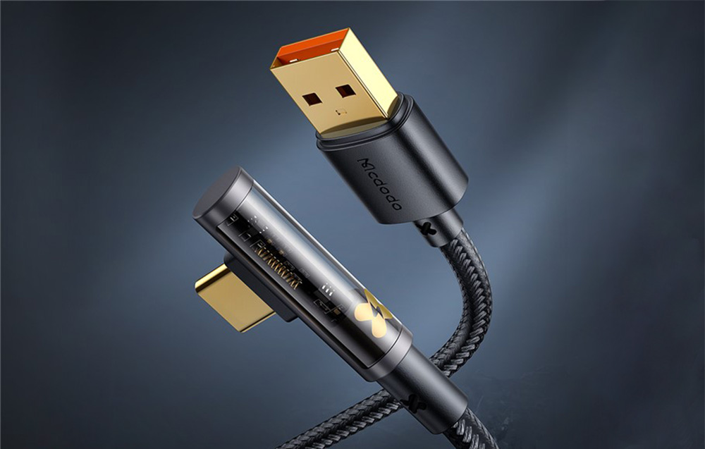 Câble d'angle USB vers USB-C Prism Mcdodo CA-3380, 6A, 1,2m (noir)
