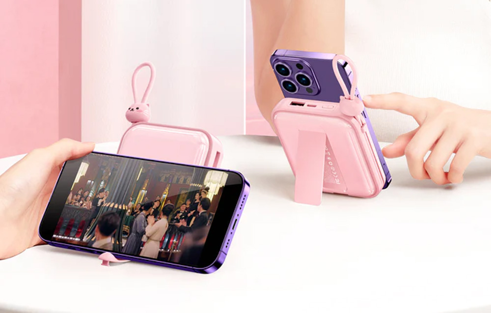 Powerbank Joyroom comme support pour téléphone