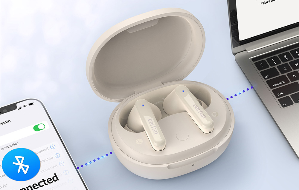 Écouteurs TWS EarFun Air S, ANC (blancs)
