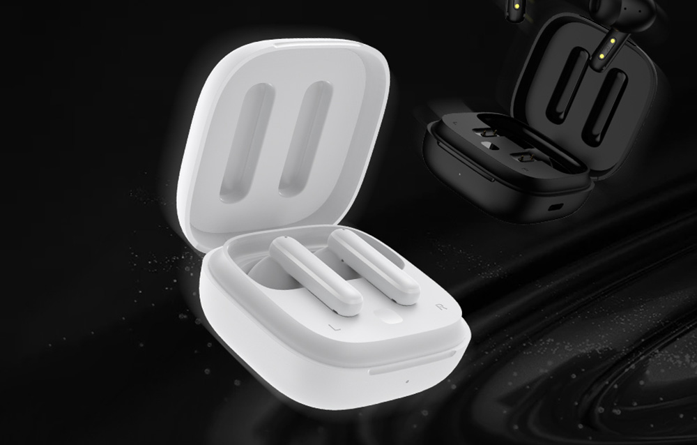 Écouteurs QCY T13 ANC blancs avec étui de charge