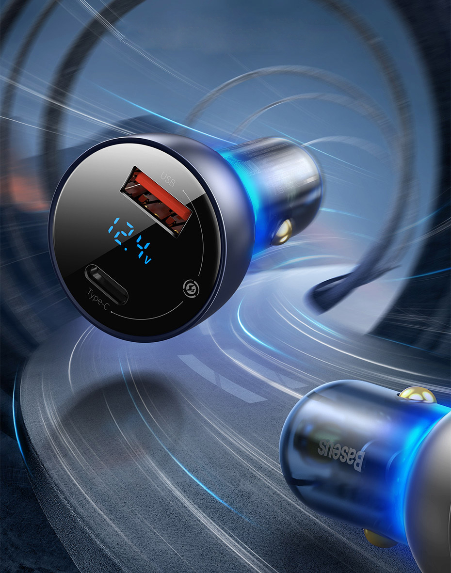 Chargeur Baseus avec deux appareils connectés
