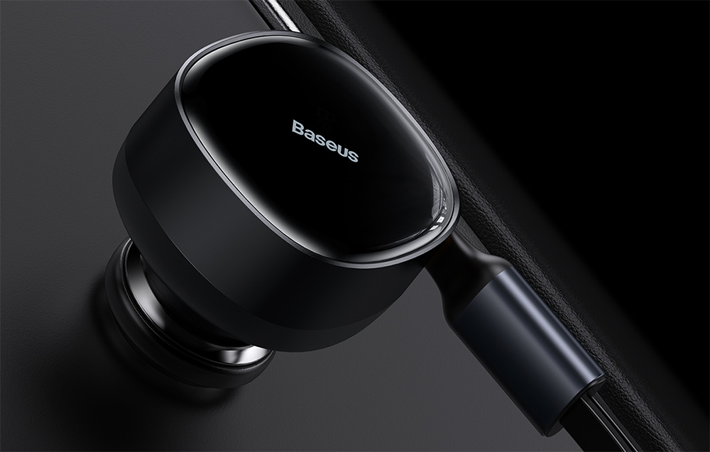 Chargeur de voiture Baseus Enjoyment avec câbles USB-C, 33W (noir).