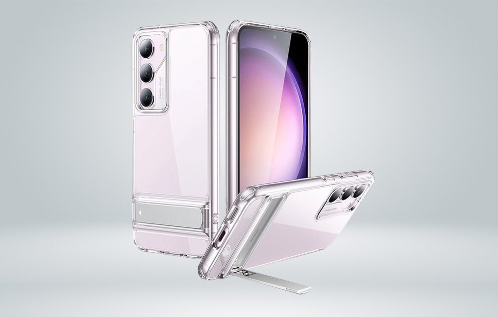Coque ESR avec béquille métallique pour Samsung S23 Plus transparente