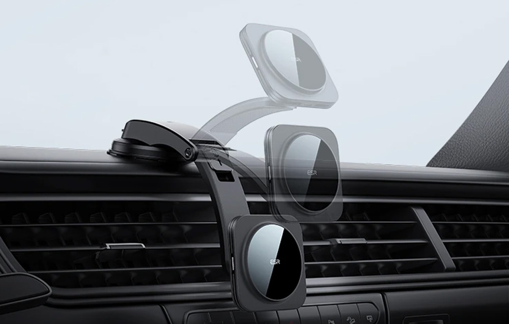 ESR/Support de voiture avec ventouse et chargeur inductif Qi MagSafe noir/5