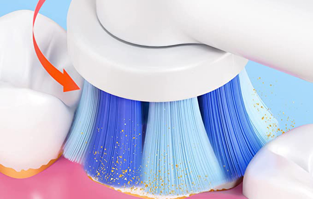 Bitvae R2 brossette rose avec boîtier ouvert et têtes interchangeables