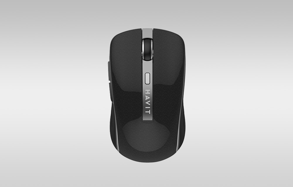 Souris Havit noire vue du dessous