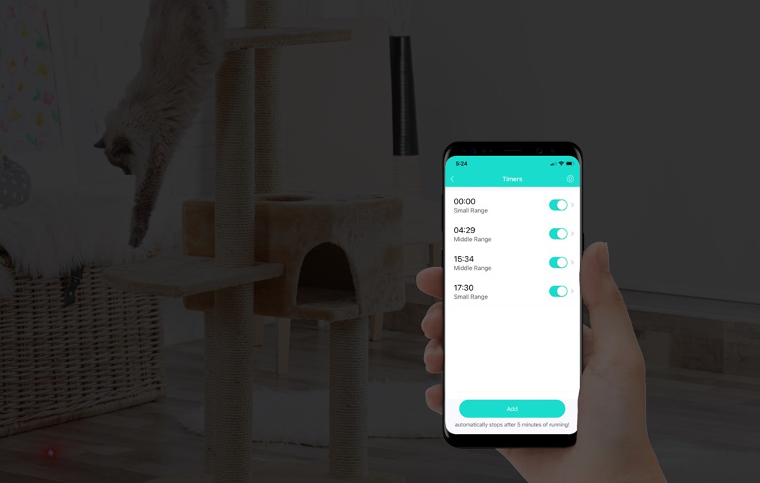 Contrôle du laser via l'application Petoneer
