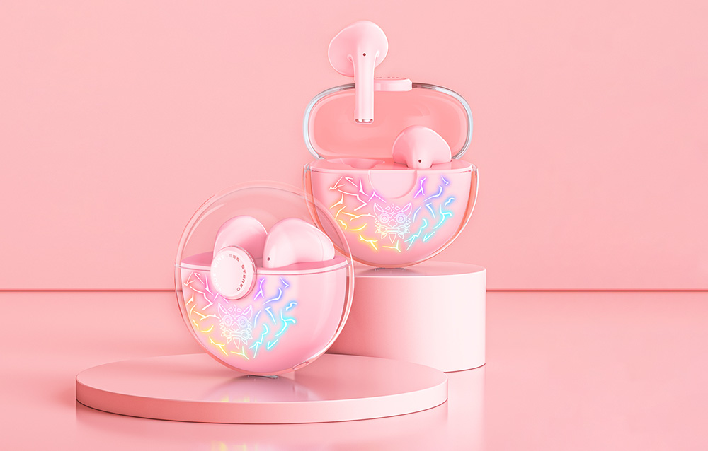 Onikuma T35 écouteurs Bluetooth cas de charge rose