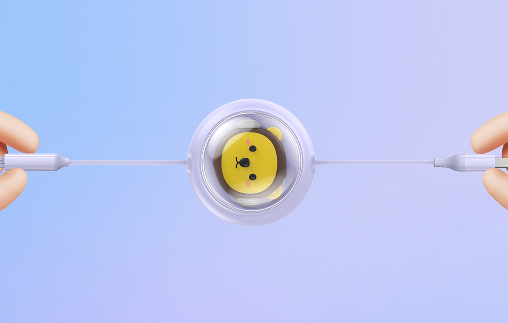 Baseus Cable violet enroulé