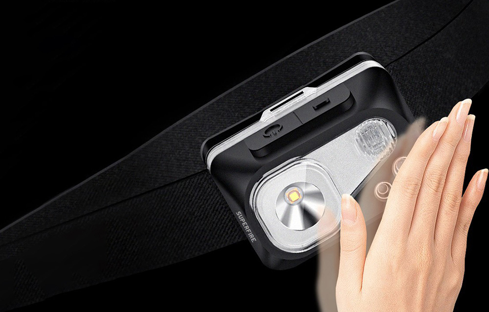 Capteur de mouvement de la lampe frontale Superfire HL07