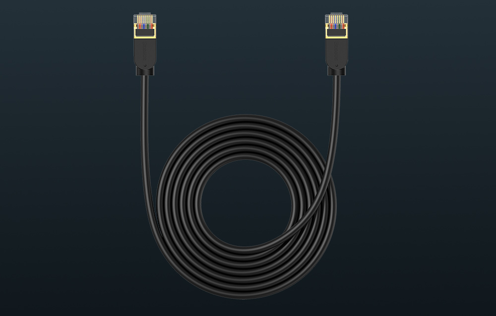 Baseus High Speed, Ethernet RJ45, 10 Gb, Cat.7, 5m (noir) câble réseau