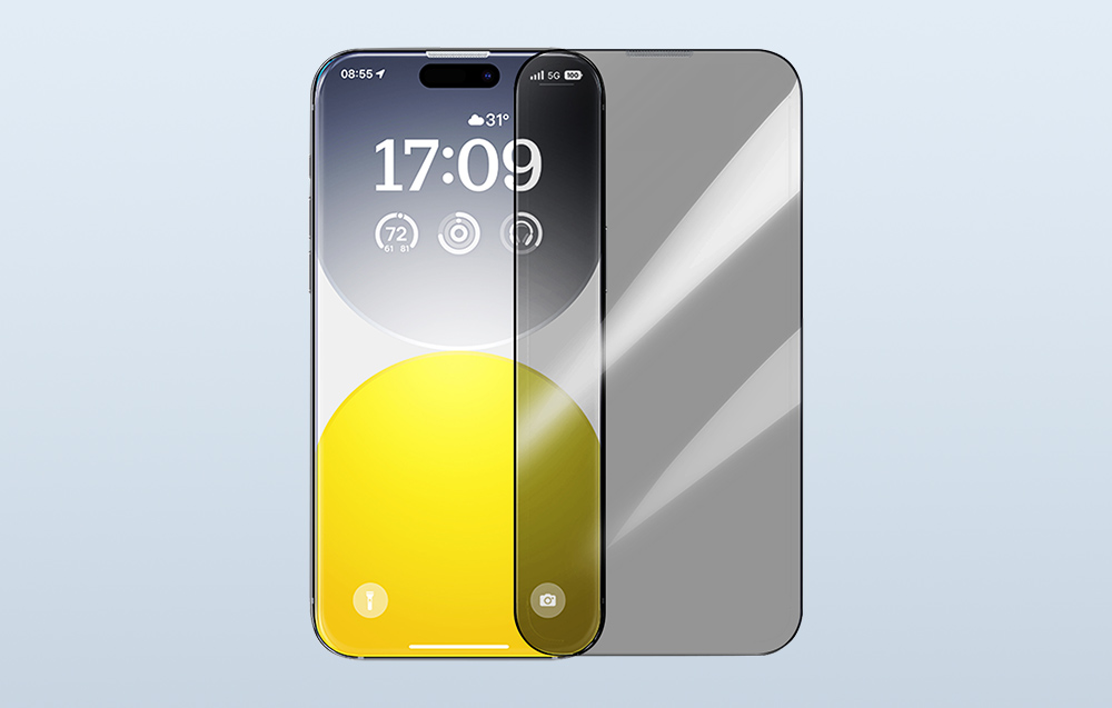 Baseus - verre trempé pour l'iPhone 15