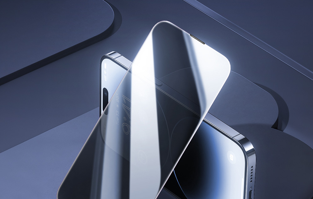 Baseus Sapphire verre trempé de confidentialité pour iPhone 15.