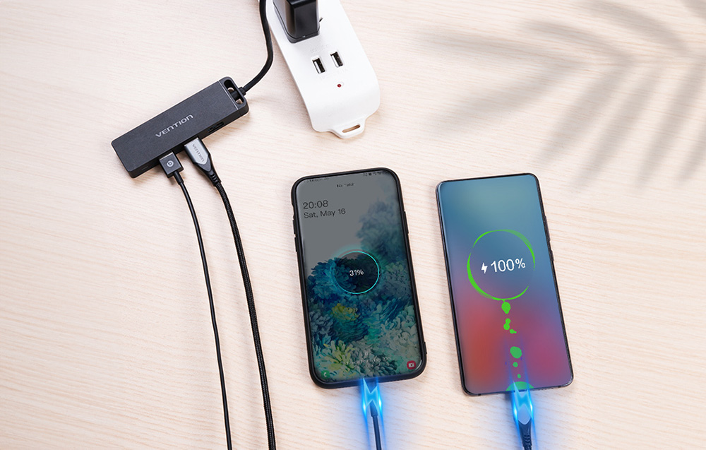Recharge simultanée de smartphones