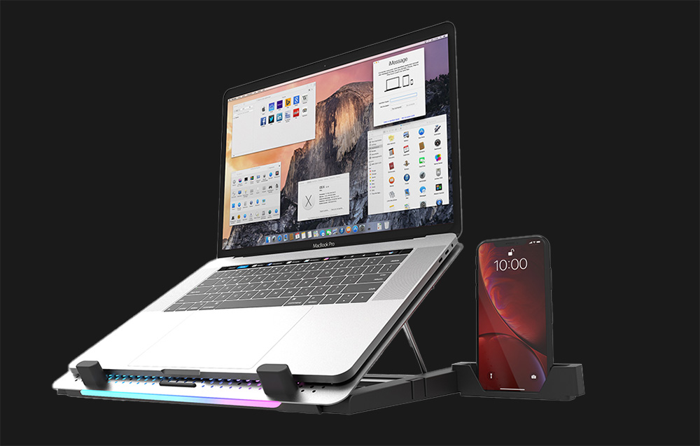 Support téléphone attaché au support de refroidissement