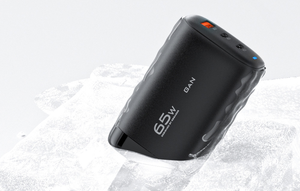 Chargeur Essager dans un morceau de glace.
