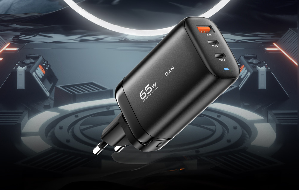 Chargeur Essager sur fond gris foncé.