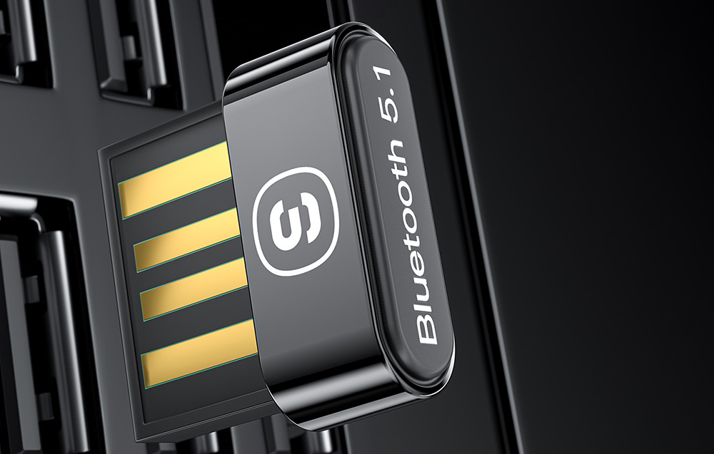 Adaptateur USB Bluetooth 5.1 Essager connecté au port.